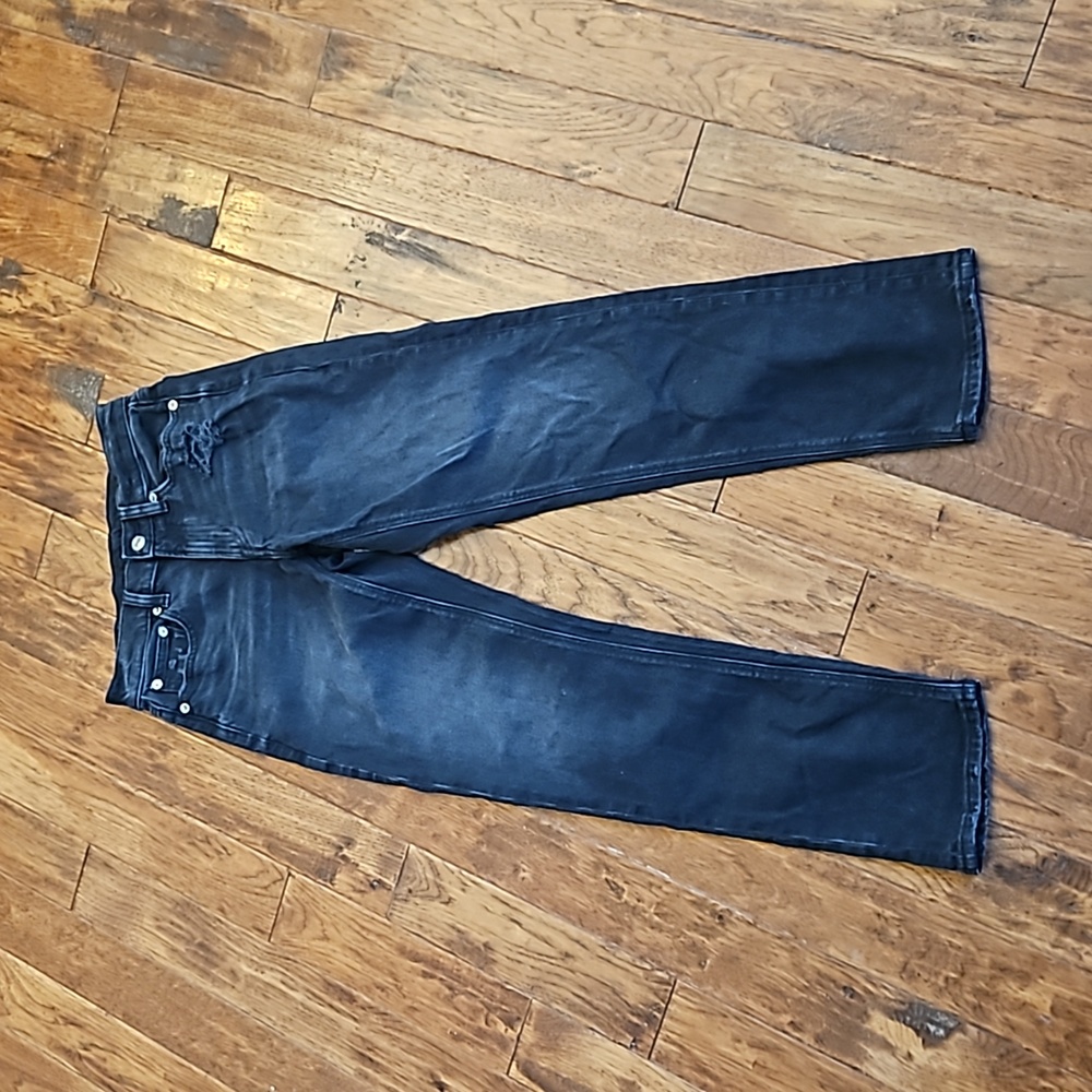 Super high rise ankle straight jeans